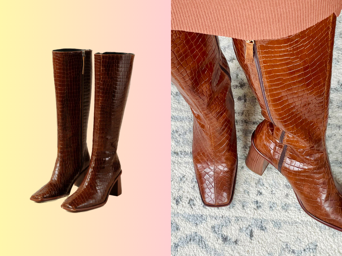 brown croco boots